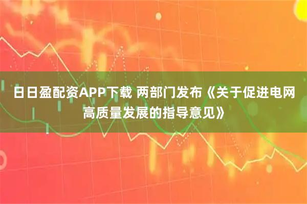 日日盈配资APP下载 两部门发布《关于促进电网高质量发展的指导意见》